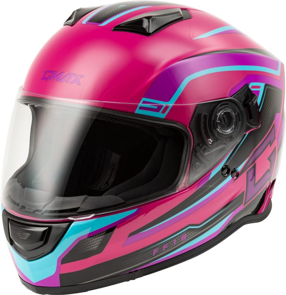 GMAX FF-18 Drift Helmet (2024) — Pink/Blue/Black — DRIFT