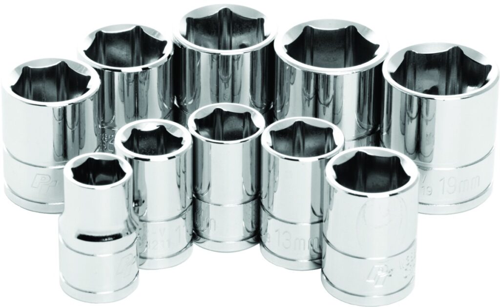 PERFORMANCE TOOL 10 Pc 3/8" Met Socket Set Shallow - W38202