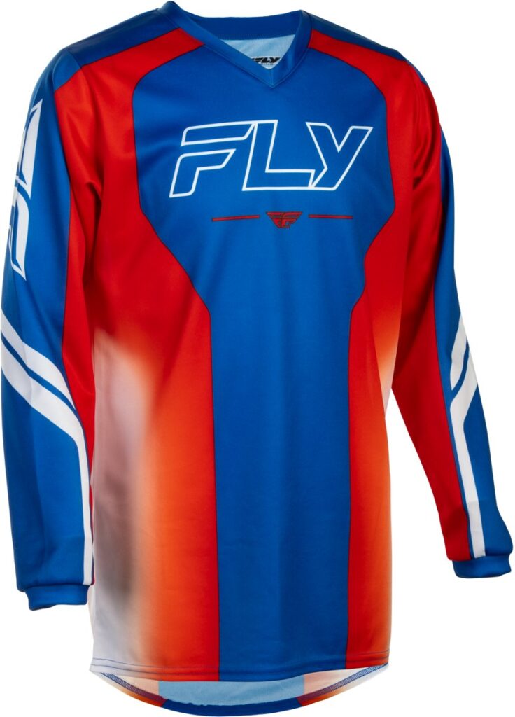 FLY RACING Youth F-16 Raze Jersey (2027) — Red/White/Blue — RAZE