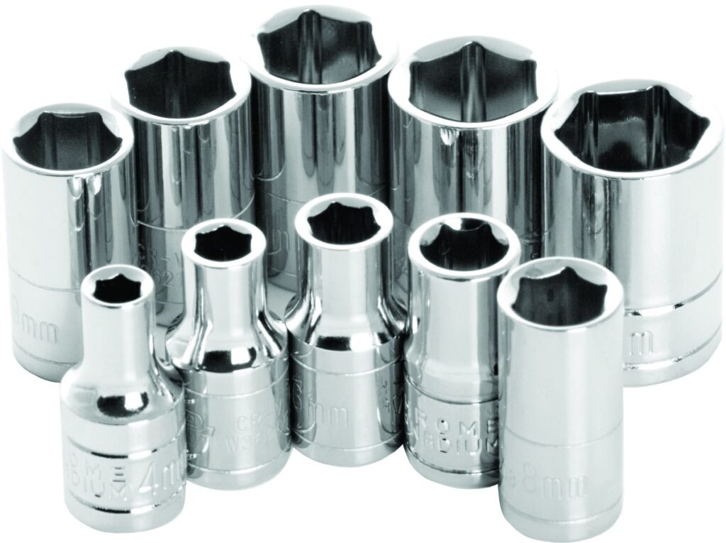 PERFORMANCE TOOL 10 Pc 1/4" Met Socket Set Shallow - W36202