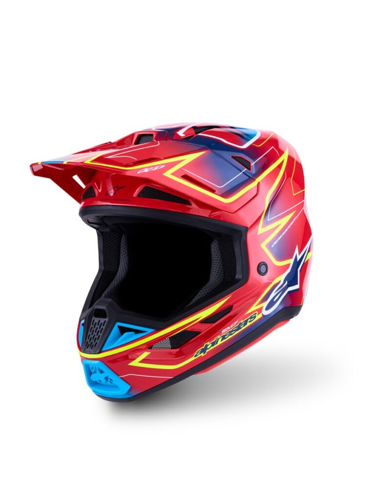 ALPINESTARS SM7 Cast Helmet (2027) — RED/YELLOW FLU/BLUE