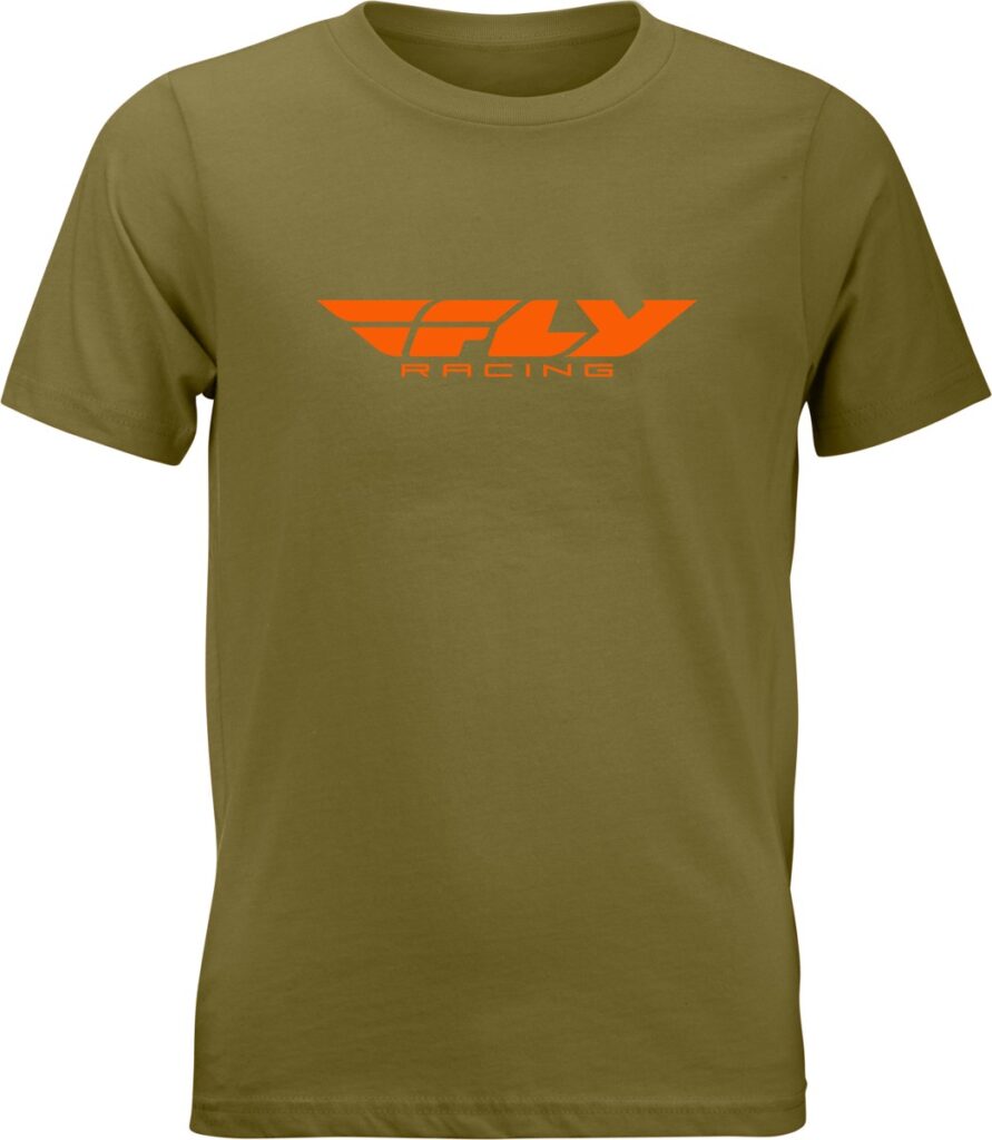 FLY RACING Youth Corporate Tee — Olive/Orange