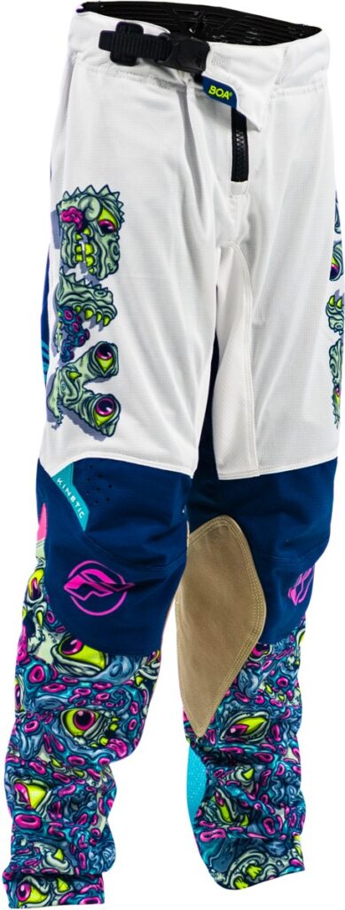 FLY RACING Youth Kinetic Mutant Mesh Pants (2026) — White/Blue/Multi — MUTANT