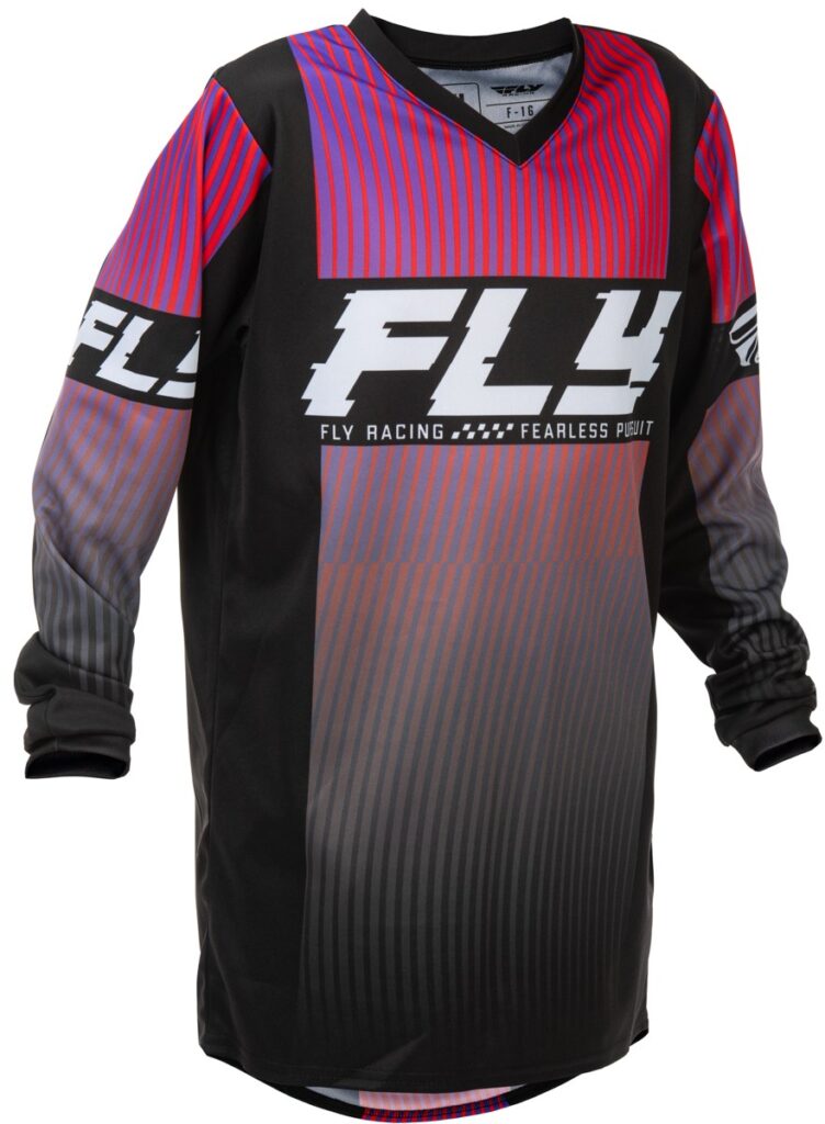 FLY RACING 2026 F-16 Youth Jersey — Black/Red/Purple
