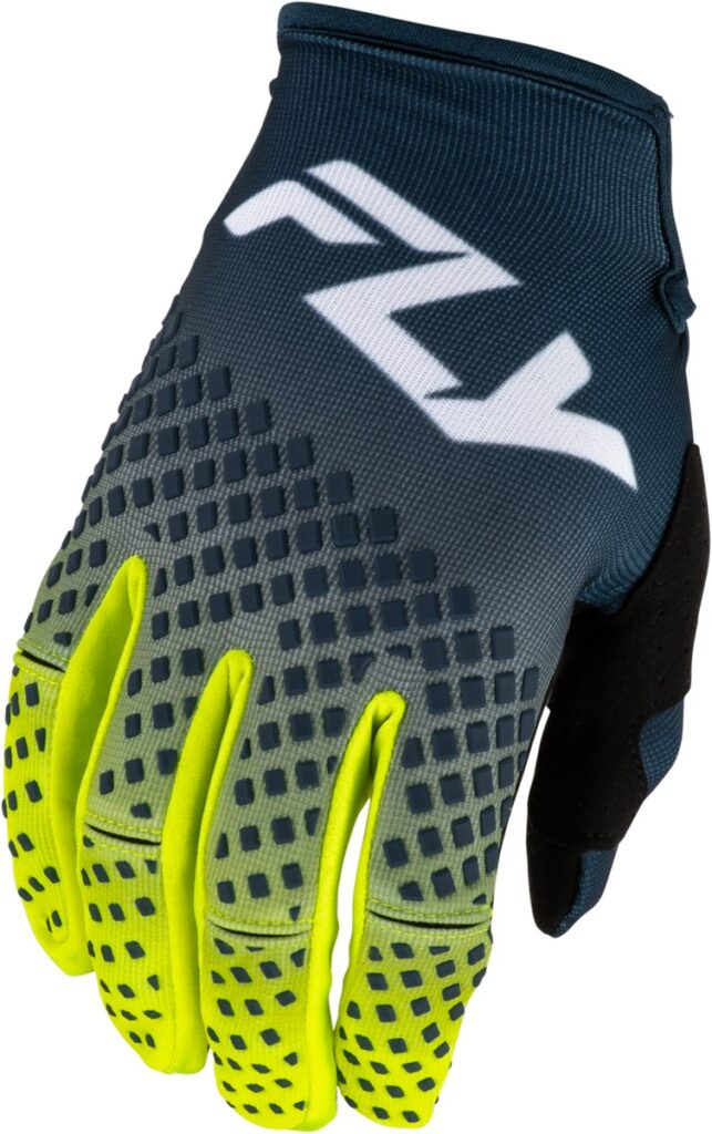 FLY RACING Youth Kinetic Fade Gloves (2027) — Navy/Hi-Vis/White — FADE