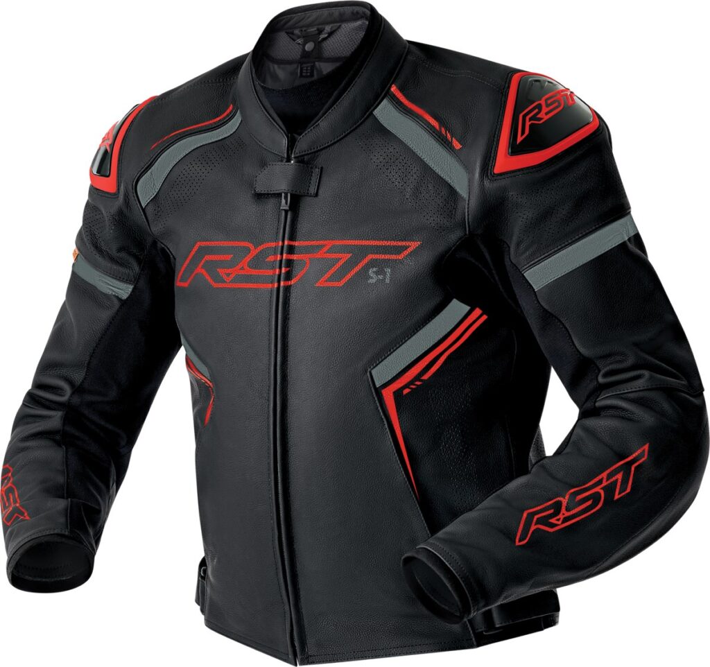 RST S1 Air D3O Leather Jacket — Black/Grey/Red