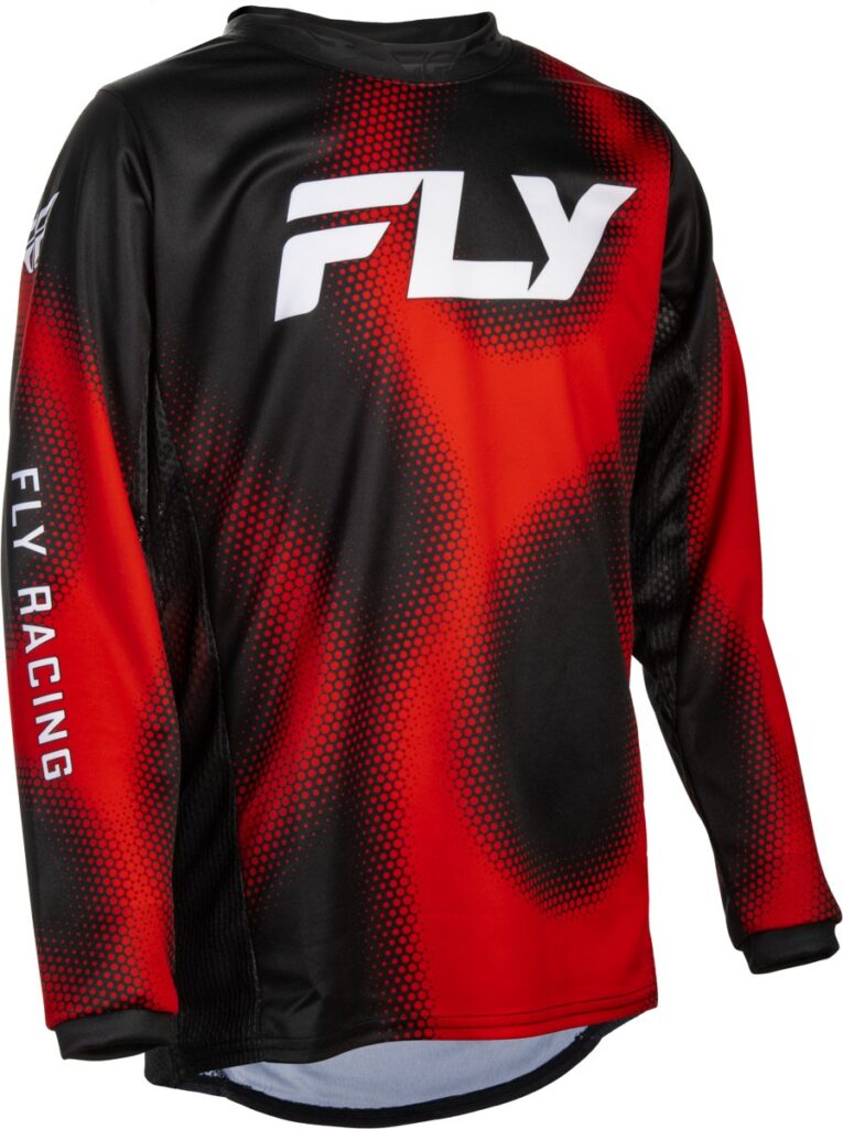 FLY RACING Youth Kinetic Torch Jersey (2027) — Black/Red/White — TORCH