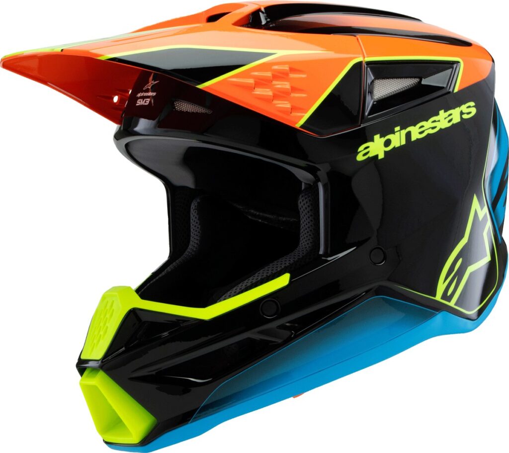 ALPINESTARS SM3 Youth Fray Helmet — Black/Orange/Yellow Fluo — FRAY