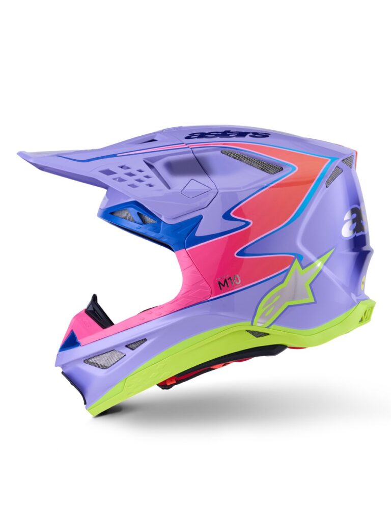 ALPINESTARS S-M10 Jett Lawrence R01 Helmet — Purple/Pink Fluo/Yellow Fluo — JETT LAWRENCE