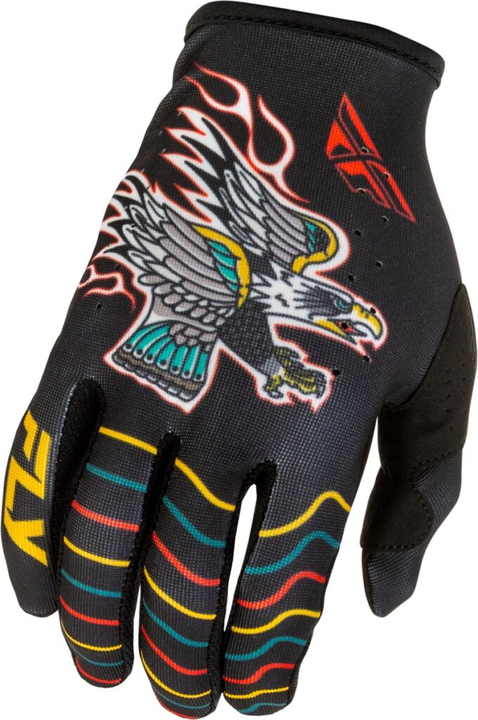 FLY RACING 2026 Lite Americana Gloves — Black/Red/Gold — AMERICANA