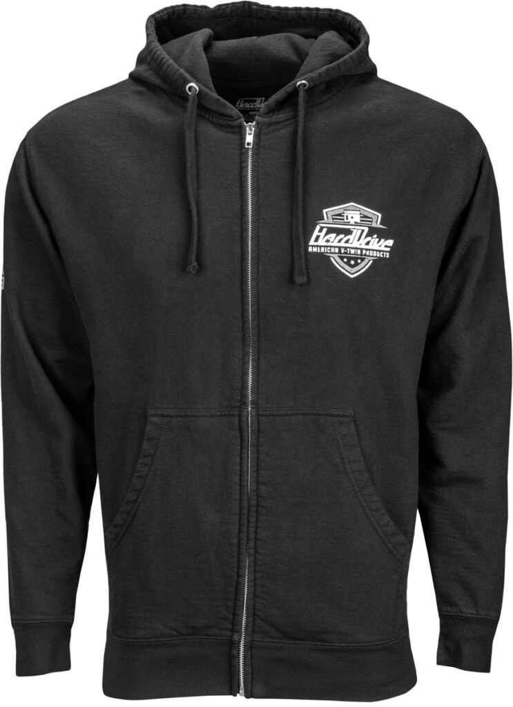 HARDDRIVE Shield Hoodie — Black/White