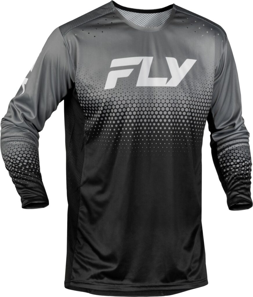 FLY RACING Youth Rayce Sonar Bicycle Jersey (2027) — Black/Grey/White — SONAR