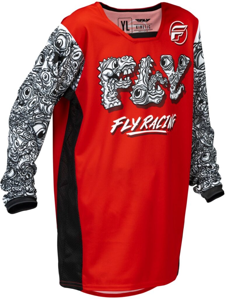 FLY RACING 2026 Kinetic Mutant Youth Jersey — Red/White/Black — MUTANT