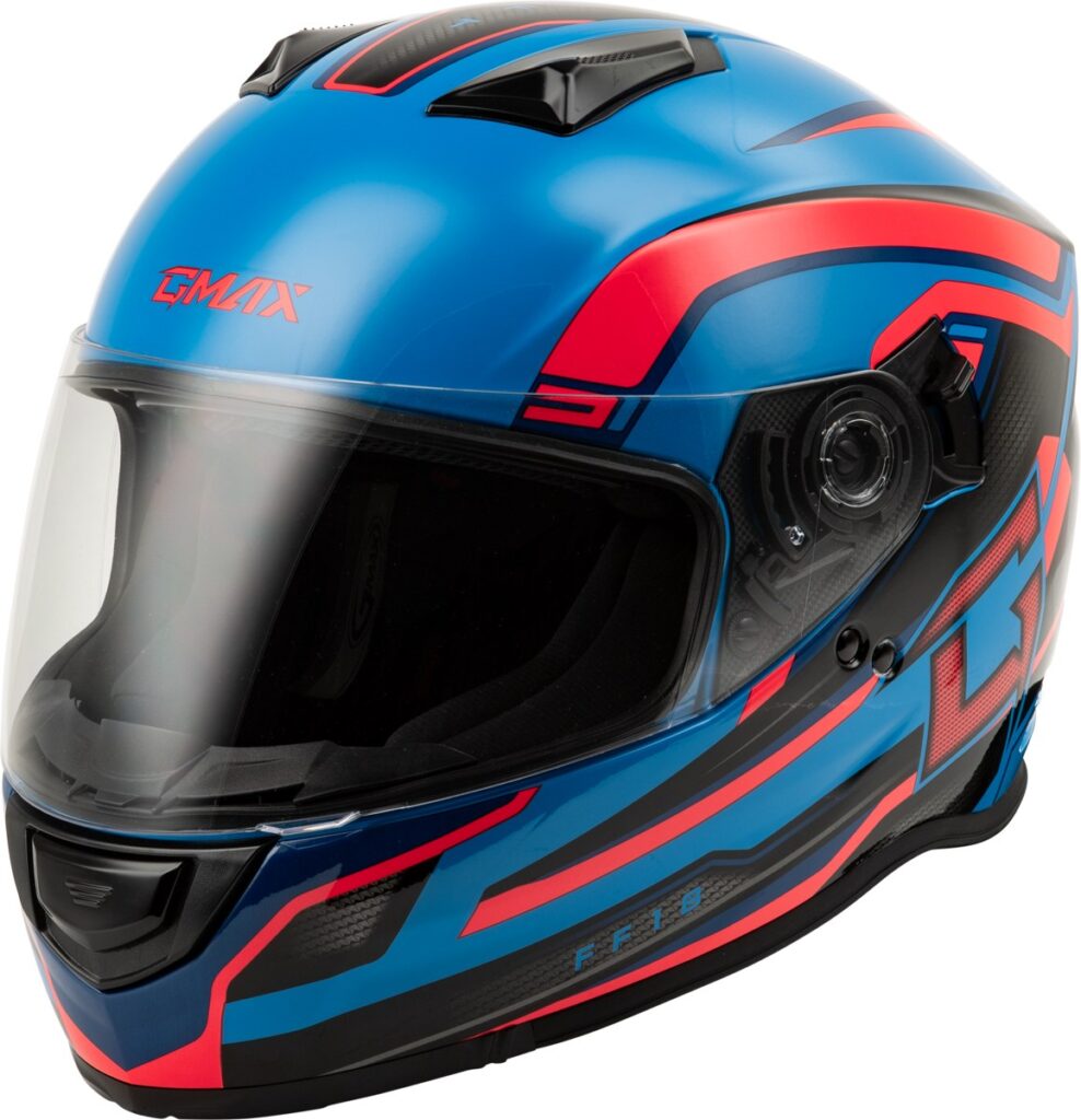 GMAX FF-18 Drift Helmet (2024) — Black/Blue/Red — DRIFT