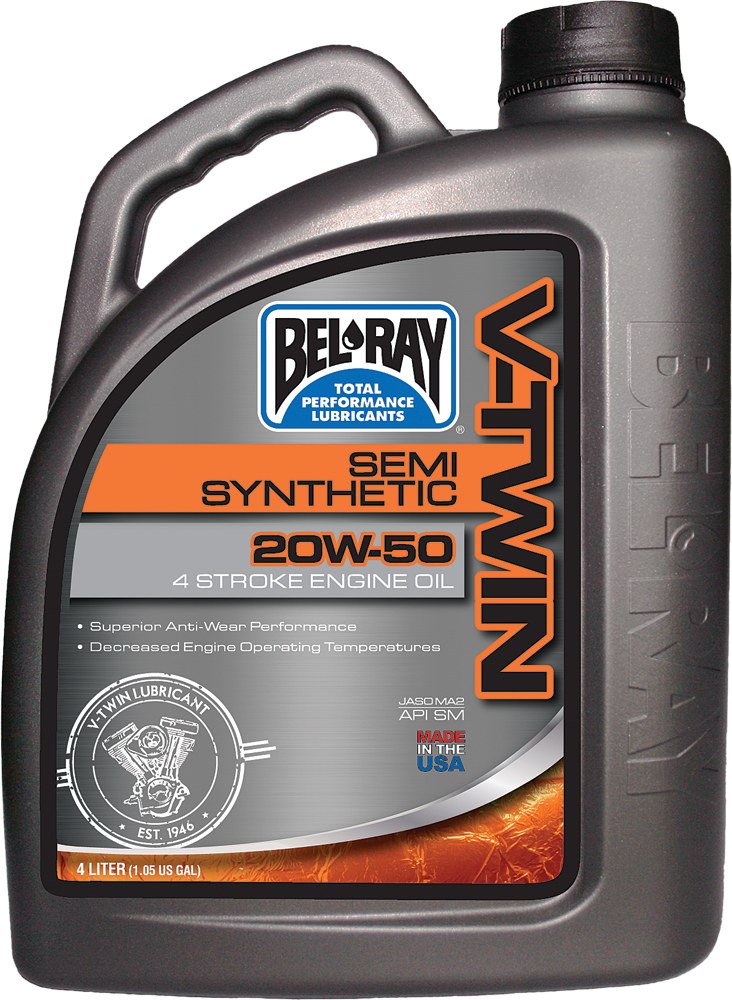 BEL-RAY V-TWIN SEMI-SYN OIL 20W50 4L