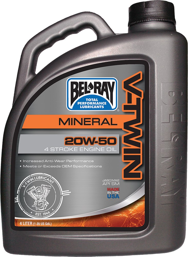 BEL-RAY V-TWIN MINERAL OIL 20W50 4L